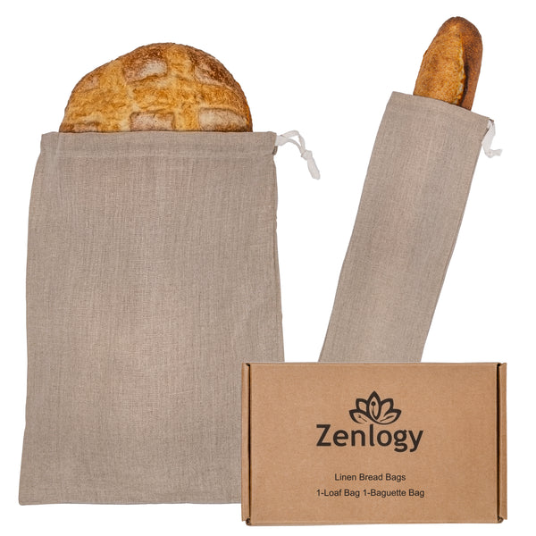 Overfox Linen Bread Bag Organic - Reusable bread bags for homemade