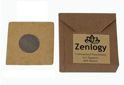 Zenlogy 4x4 Small Parchment Paper Squares (200 sheets) - Unbleached,  Non-stick, Pre-cut Parchment Paper - Ideal for Candy Wrappers, Liner Paper