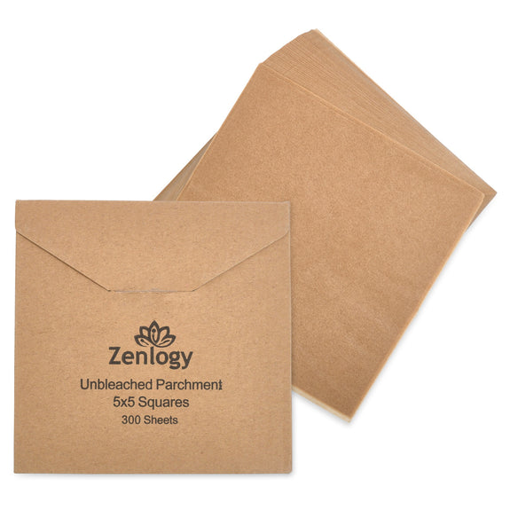 Zenlogy 9x13 (200 Pcs) Unbleached Parchment Paper Sheets for High Heat Baking - Exact Fit for Your Quarter Sheet Pans with Convenient Pullout Storage